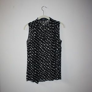 Jacob Chiffon Dotted Sleeveless Blouse